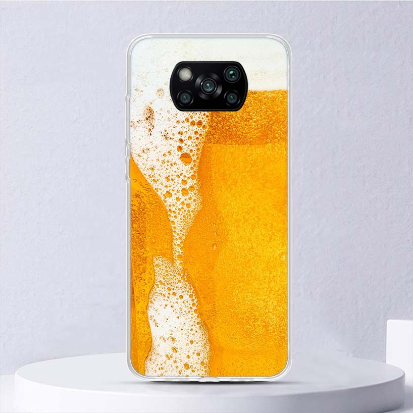

World Beers Alcohol Summer Bubble Soft Case For Xiaomi Poco X7 X6 X5 X4 X3 Nfc F6 F5 Pro Phone Cover F4 Gt F3 F2 F1 M5S M4 M3 M5 Poco X4 Pro 5G