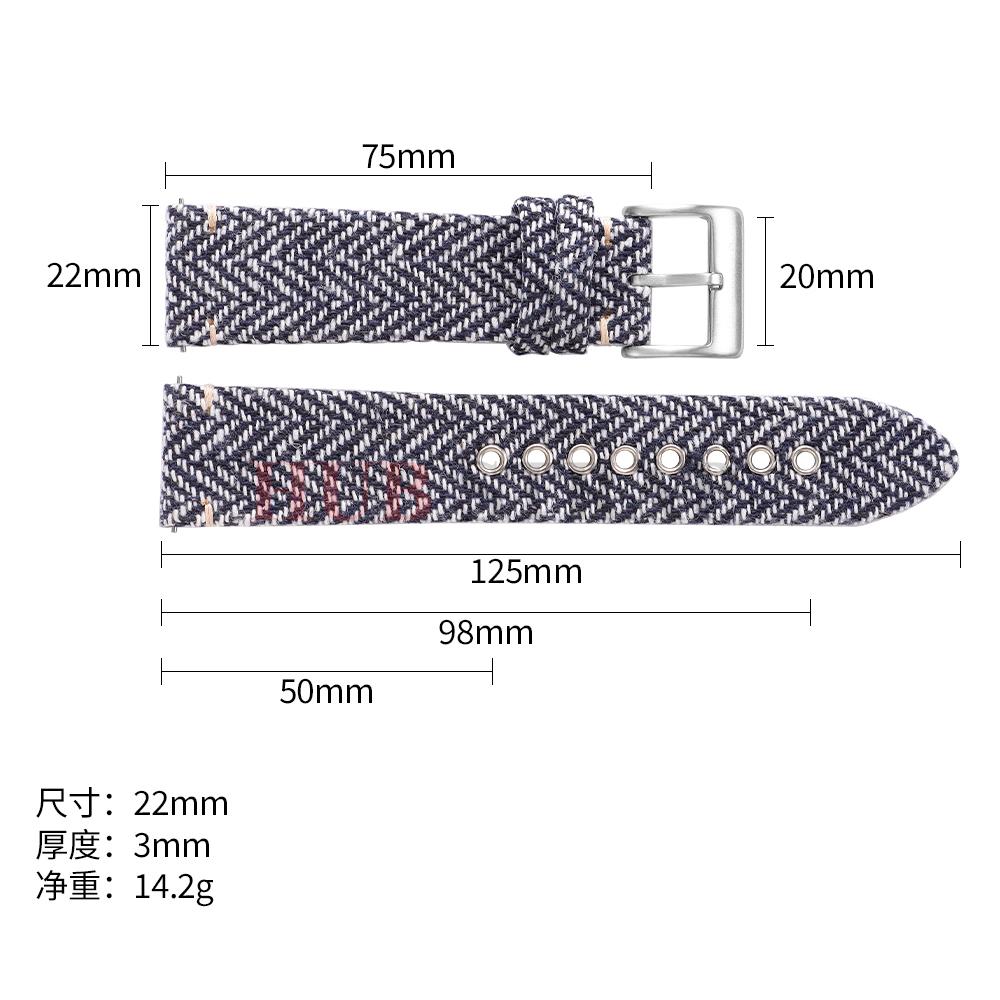 18mm 20mm 22mm Genuine Leather Nylon Watch Band Strap Vintage Weave Bracelet Men Women Quick Release Wrist Band for Huawei Watch