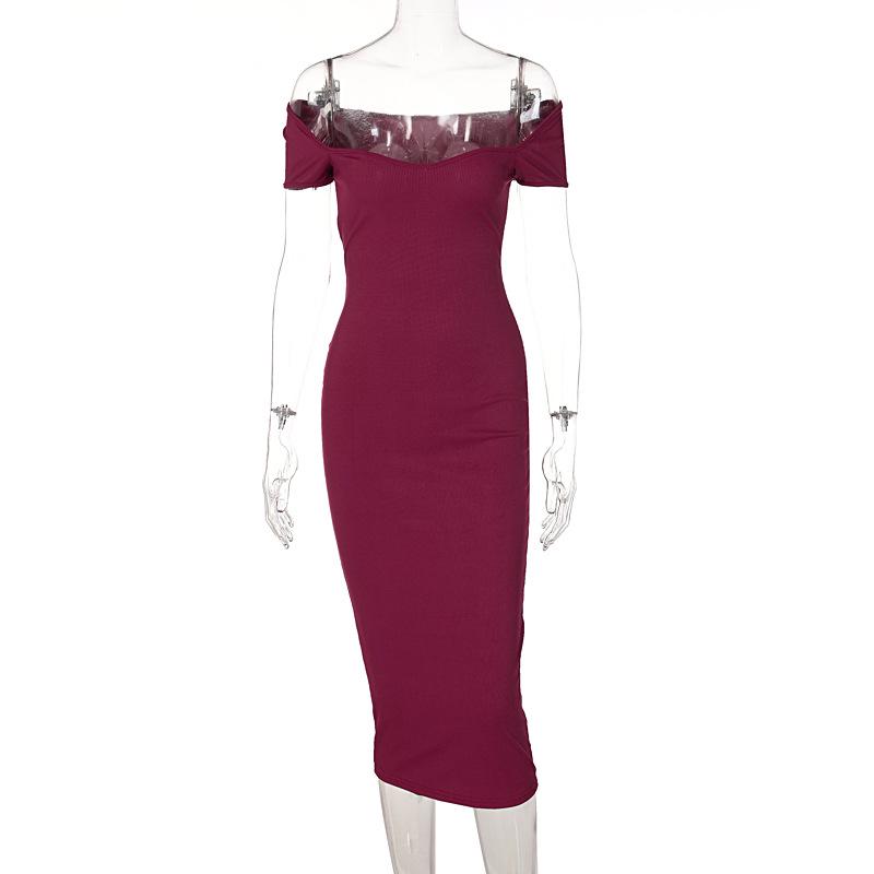 2026 Summer Trendy Women's One-Shoulder Ribbed Long Slim Fit Dress - European & American Style