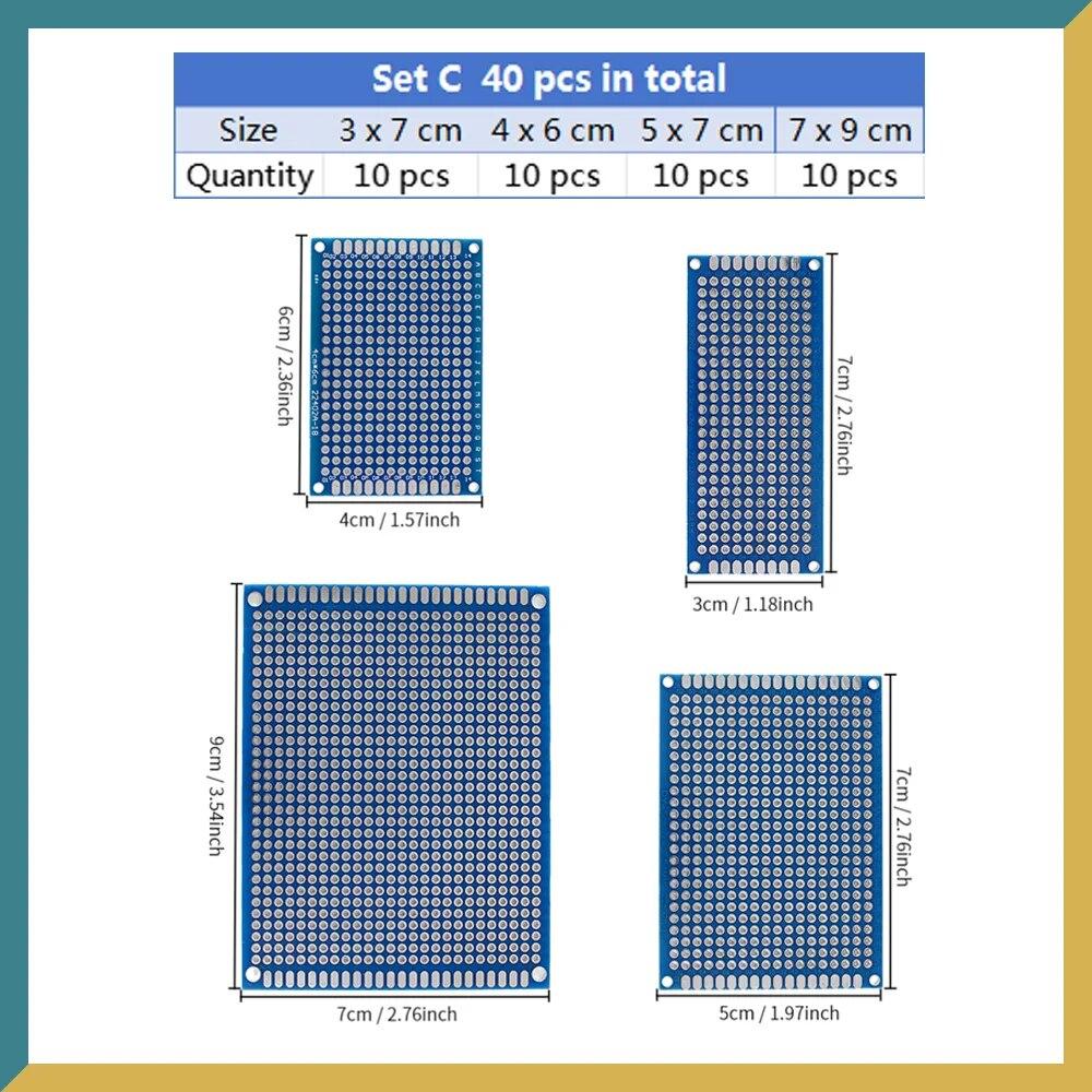 5-40PCS PCB Board Breadboard 2x8 3x7 4x6 5x7 7x9cm Universal PCB Experiment Blue Prototype Circuit Boards Diy Electronic Kit