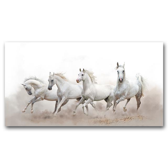 Modern Galloping Horses Landscape Canvas Painting Posters and Prints Wall Art Picture for Living Office Room Bedroom Home Decorating