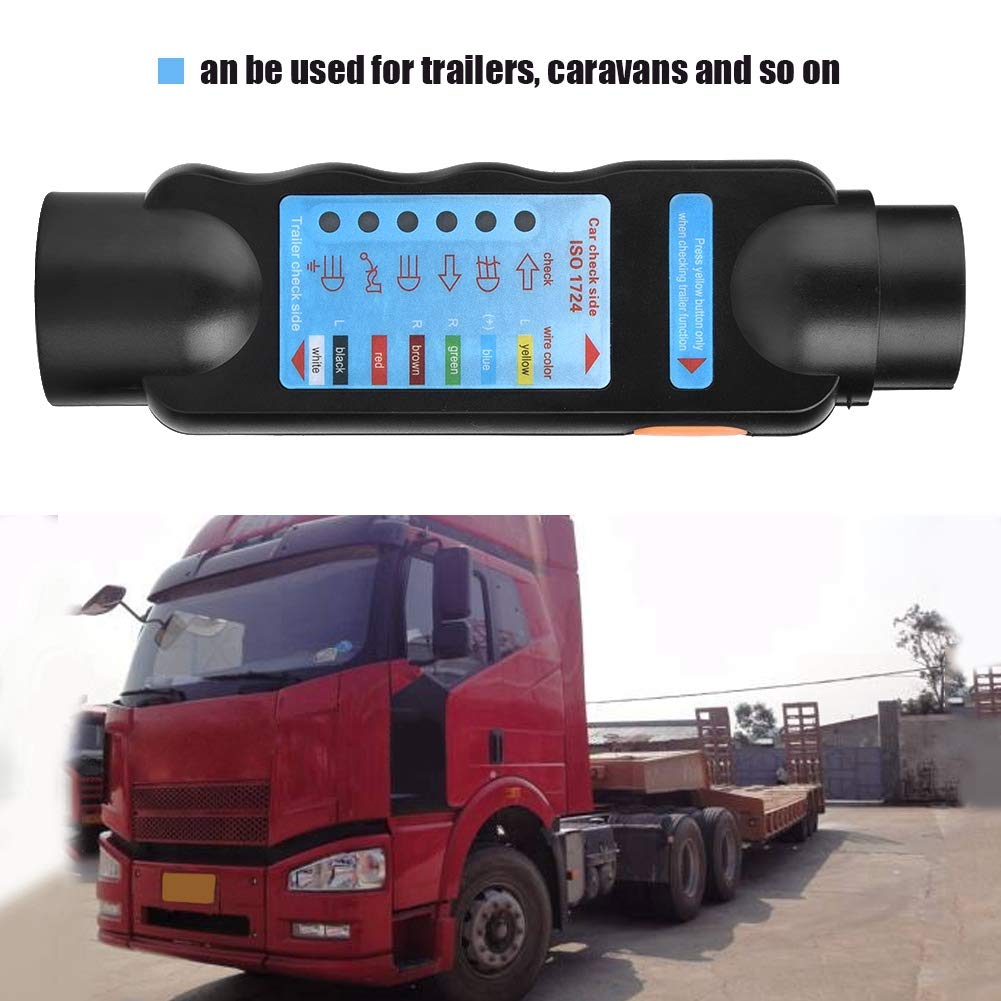 Trailer Light Tester Plug,12V 7Pin/13Pin Trailer Socket Tester, Towing Light Wiring Cable Circuit Plug Socket Tester Diagnostic Tool for Auto