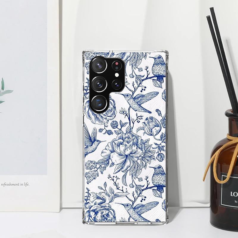 

Blue And White Porcelain Phone Case For Samsung Galaxy S26 S25 Edge S24 FE S23 S22 Ultra S21 Plus S20 + Art Fundas Back Cover Ga Samsung S25