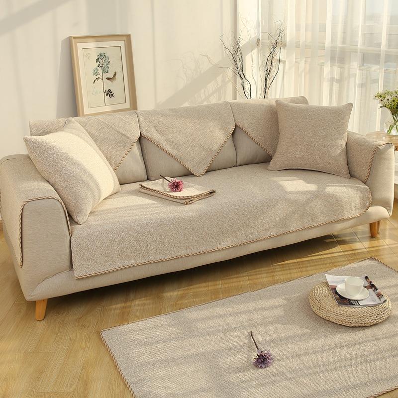 Four Seasons Single Layer Thickened Single Layer Sofa Cushion Cotton Woven Sofa Towel Cover