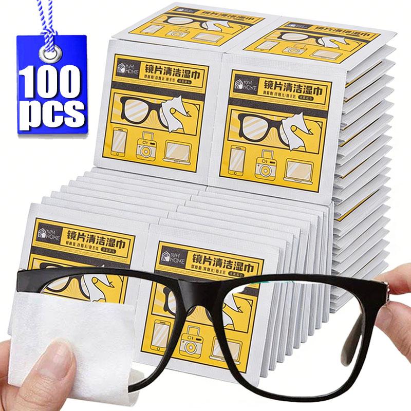 Eyeglass Cleaning Wipes Disposable Anti Fog Lens Pads Quick Dry Streak Free for Glasses Camera Phone Remove Dust Oil