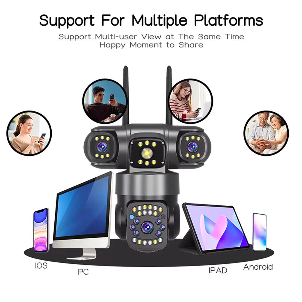 4G WiFi Remote Surveillance Camera with Triple-Lens for Outdoor Use