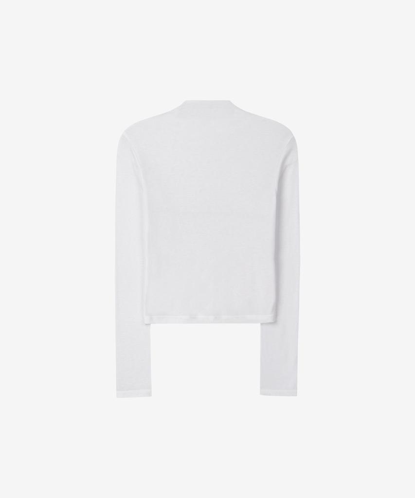 Basica Half-Neck See-Through T-Shirt (White)