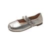 Sheepskin version~ Summer flat-bottomed round-headed beanie shoes, lazy shoes, retro Mary Jane women's single shoes