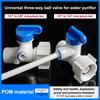 1/2 Thread To 1/4 3/8 Quick Connect Water Purifier Diverter Valve Ro Feed Ball Valve For Ro Water Filter System Home Kitchen