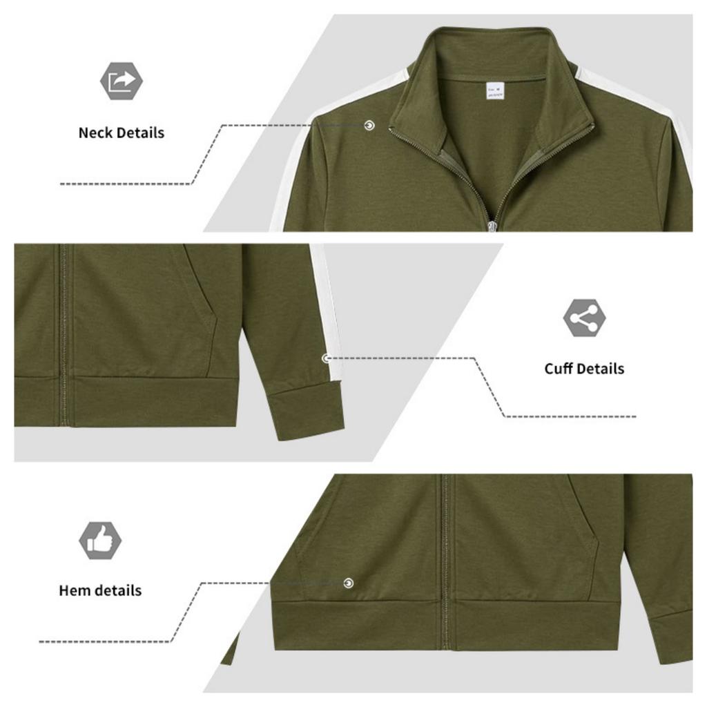 Bequeme lässige Herren-Langarmjacke mit Stehkragen und Taschen für den Alltag