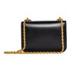 Tory Burch Eleanor 3D Brass Iconic Double T Logo Adjustable Metal Chain Strap Leather Small Square Crossbody Shoulder Bag Women Bags Black 73589-001