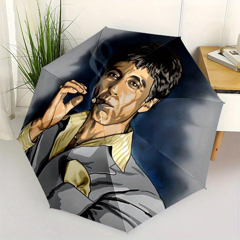1pc Scarface Automatic Open/close, Portable Folding Umbrella for Women & Men,Compact Parasol, Outdoor Accessory,, Durable Frame yy250809169