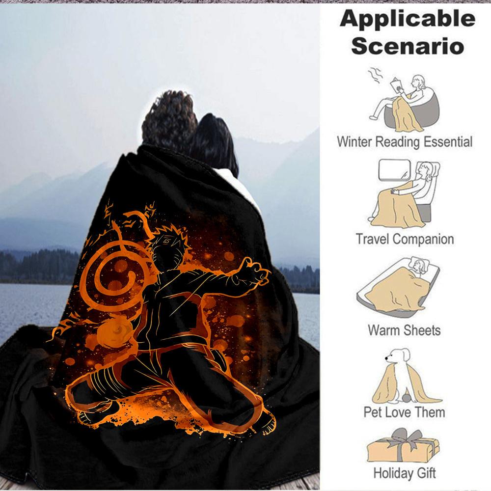 1pc Naruto Sage Mode Flannel Throw Blanket HD Printed Lightweight Soft Warm All Season Blanket for Sofa, Bed, Travel, Camping Machine Washable