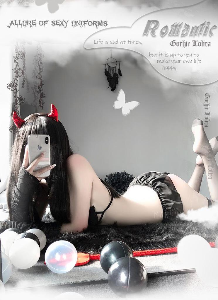 Manyan Sexy Little Devil Halter Neck Lingerie Set - TNY1783