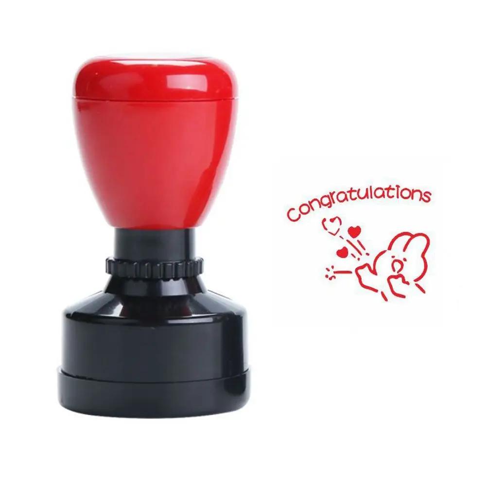 Portable Praises Emoticons Teacher Encourage Stamp Scrapbooking Seal Teacher Supplies Emoticons Seal DIY Self-ink Stamps