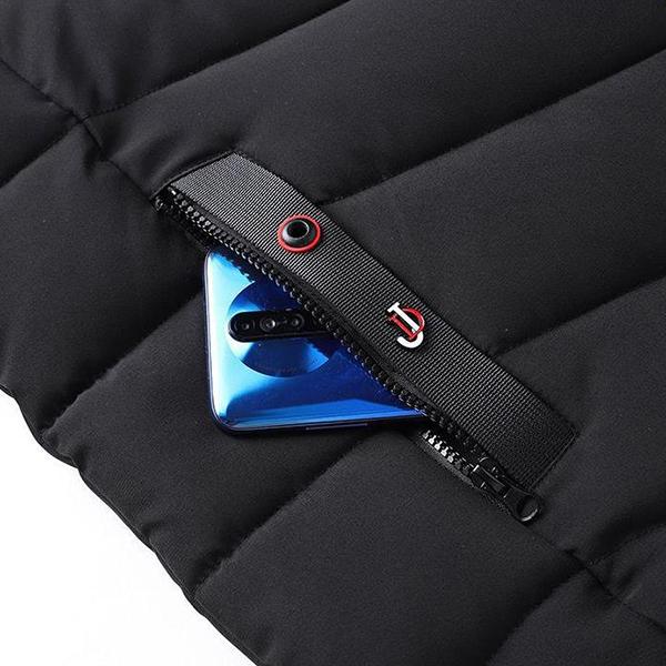 Men's Warm Cotton Coats Winter Color Matching Hooded Detachable Warm Coats Men's Large Size Wadded Jackets