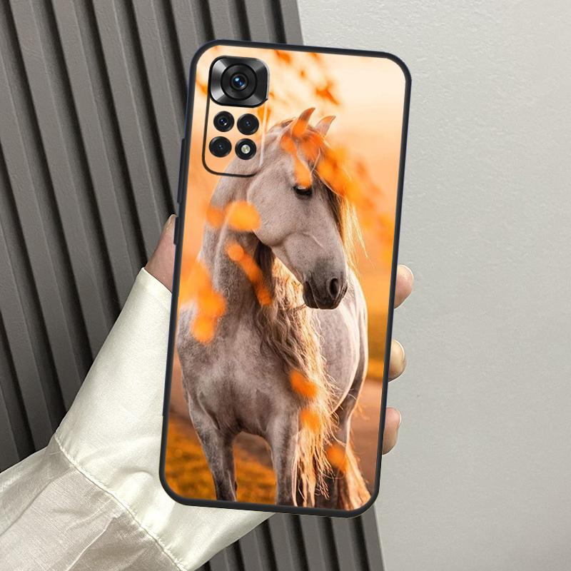 Animal Steed Horse Case For Xiaomi Redmi Note 10 Pro Note 11 8 9 12 Pro 11S 10S 8T Redmi 10C 12C 9C 9T Cover