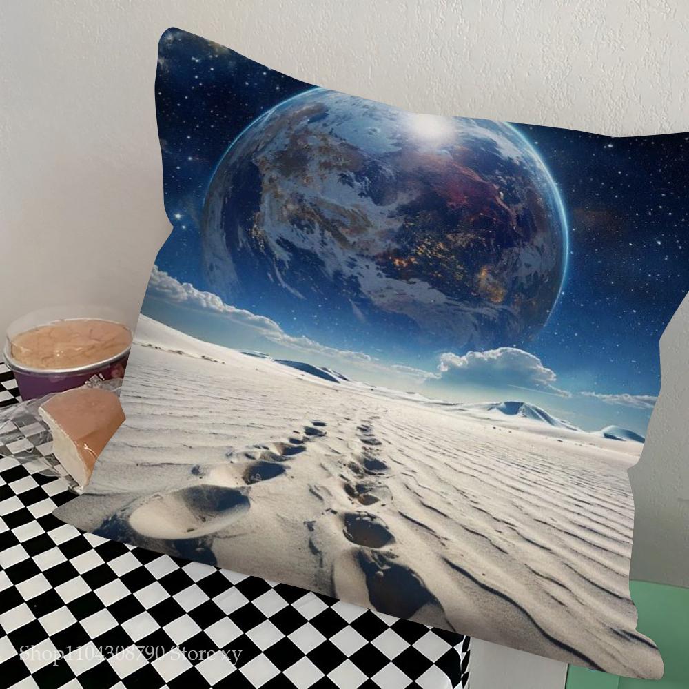 1pc Planets The Solar System Mars Saturn Moon Pillow Case Square Bedroom Sofa Leisure Comfort Cushion Car Living Home Decoration