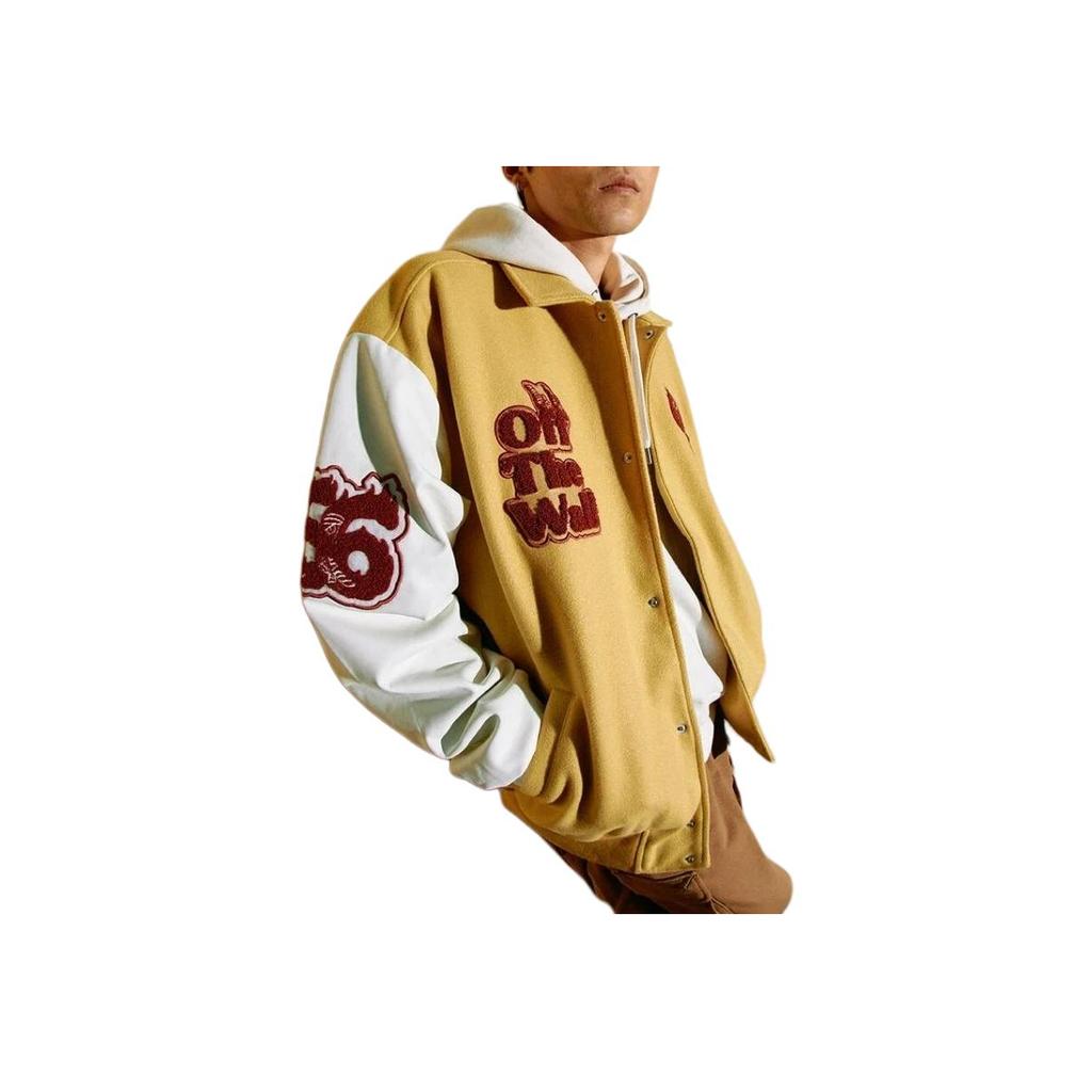 Vans Jahr des Drachen Serie Patchwork Rücken Drachen Stickerei Baseballjacke Unisex Jacke Braun VN000GP55QJ