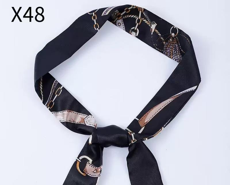 New fashionable long silk scarf double-layer versatile headband streamer, decorative binding bag with hand gift silk scarf wholesale