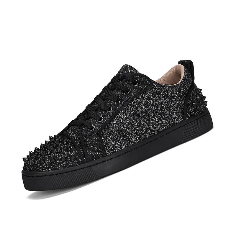 New Men's Casual Shoes Comfortable Soft Punk Style Board Shoes Fashion Nail Anti Slip Wear Resistant Personalized Sneakers