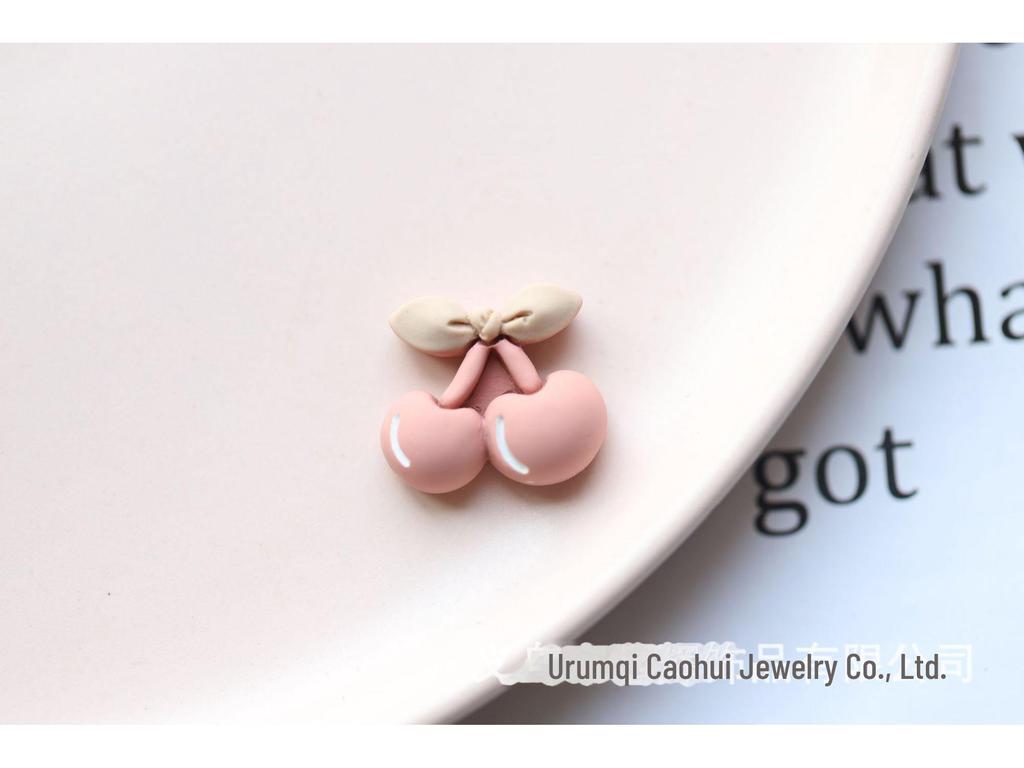 Pink Coffee Cherry Bow DIY Jewelry Accessories for Little Girls