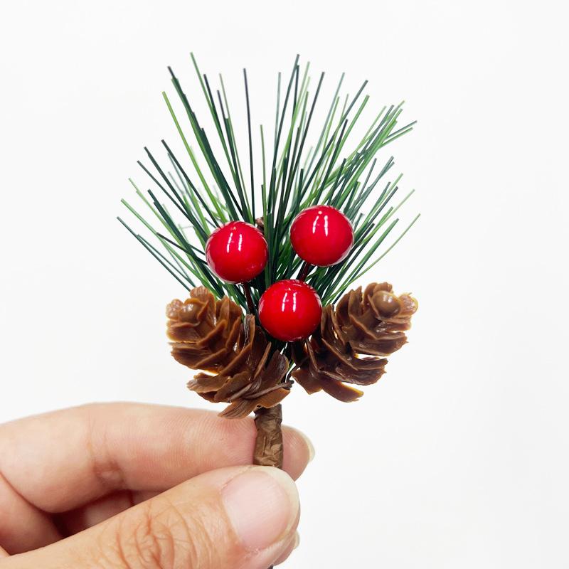 10PC Hanging Ornaments Christmas Decor Simulation Branches DIY Xmas Wreath Artificial Pine Cone Picks Holiday Decor Crafts