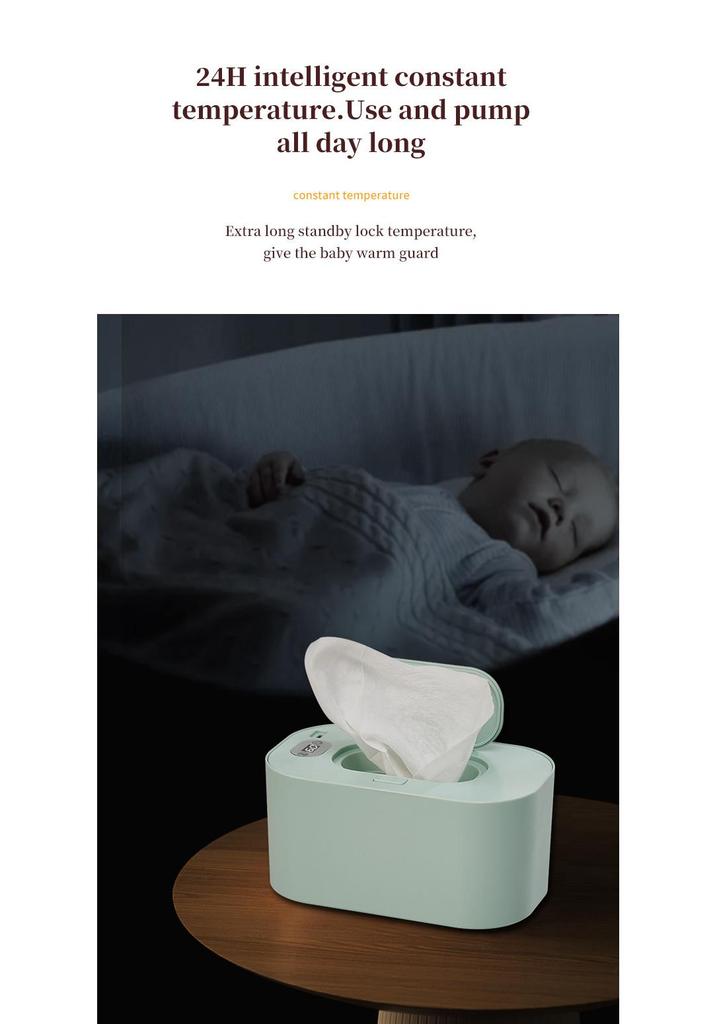 Portable USB Baby Wipes Warmer – Insulated, Constant Temperature, Ideal for Travel.