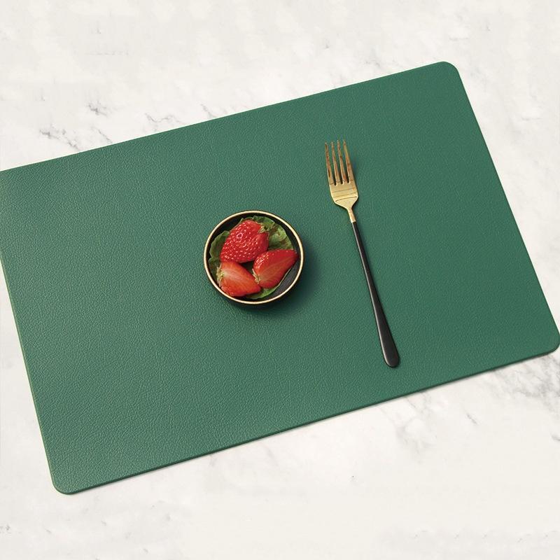 Nordic Household Leather Placemat Hotel Restaurant Western Place Mat Rectangular Waterproof Oil-proo