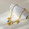 EILIECK 316L Stainless Steel Sun Heart Flower Pendant Necklace 18K Gold Plated Accessories Charm Handmade Jewelry For Women Girl