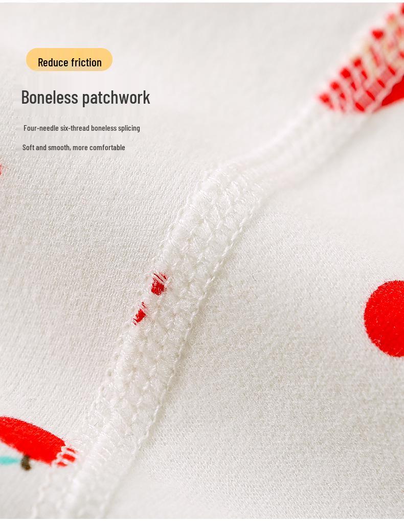 Spring & Fall Kids' Boneless Cotton Underwear Set: High-Waisted Base Layer for Boys & Girls