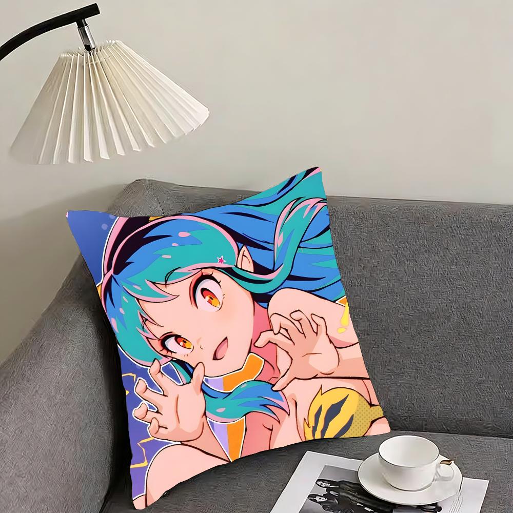 UUrusei YatsuraA Anime Cushion Cover Pillowcase Ultra Soft Skin Friendly Fabric Cloud Like Comfort Concealed Zipper