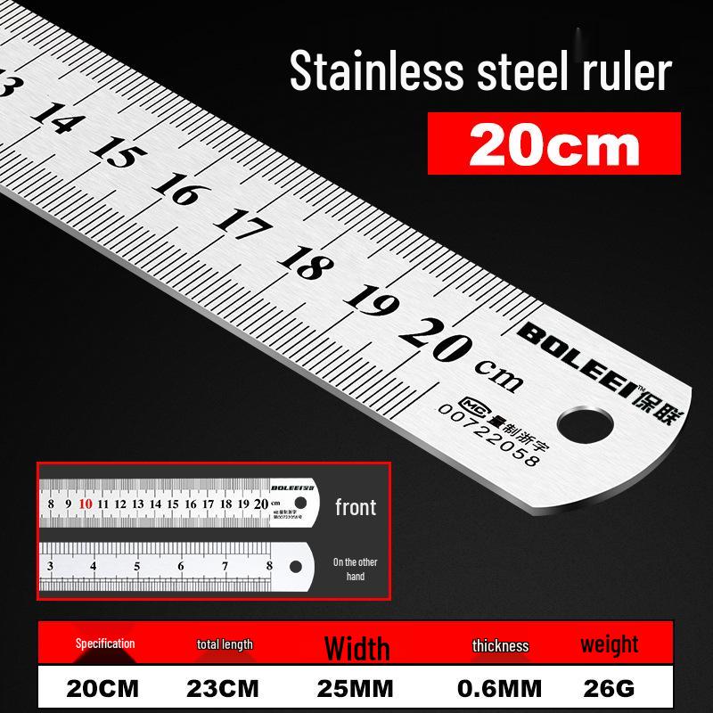 Hochpräziser Edelstahl-Lineal - Längen 15cm/30cm/50cm, Verdicktes Eisen, 1 Meter lang.