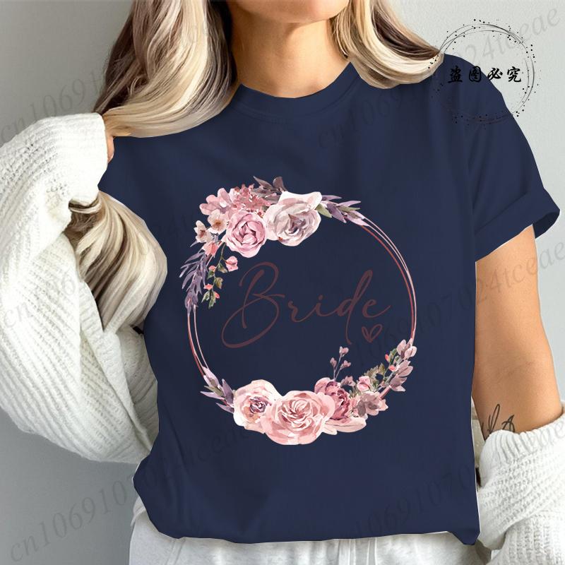 Bridal Graphic T Shirt for Women T Shirt Bride Team Tshirt Bride To Be Fashion T Shirt Women Bachelorette Party TShirt Tops T01