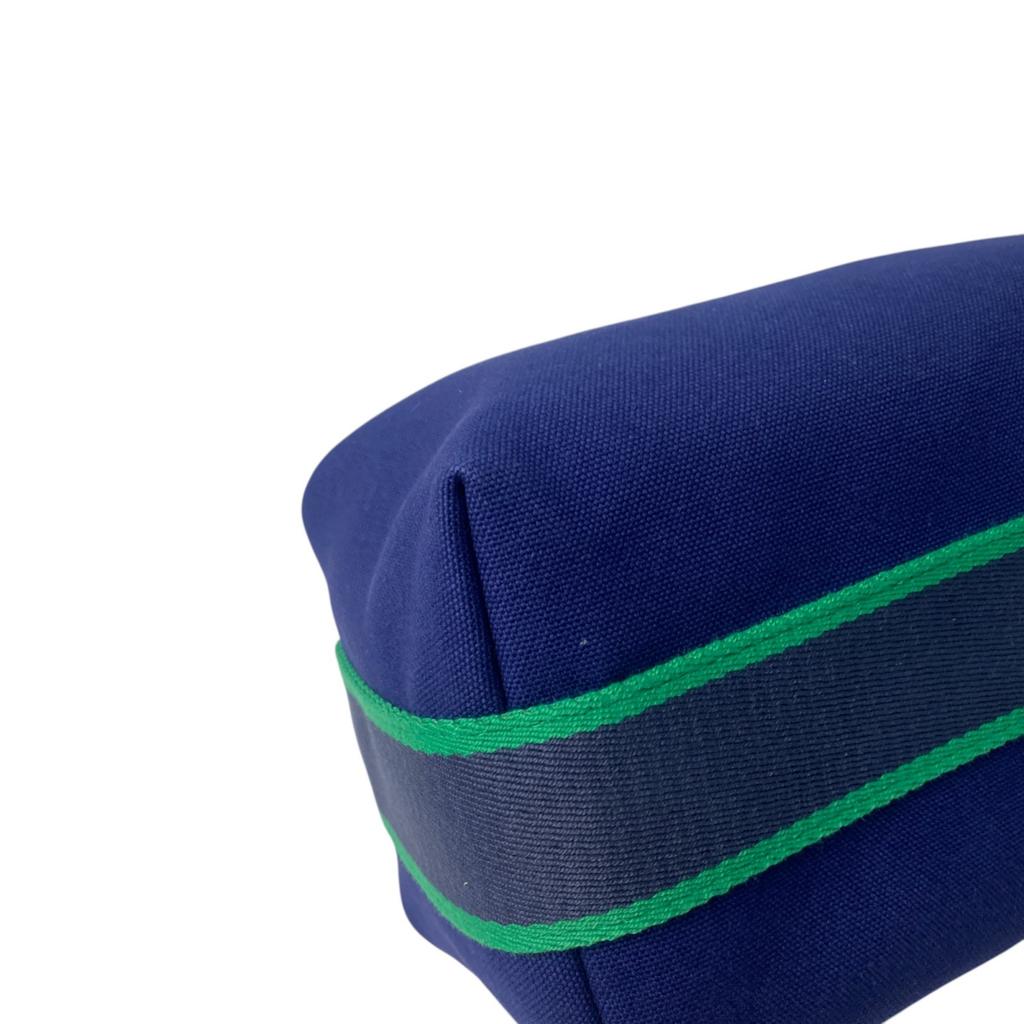 Used HERMESHandbag Navy/green Canvas Women