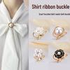 Korean Pearl Camellia Scarf and Shawl Buckle for Fashionable T-Shirts