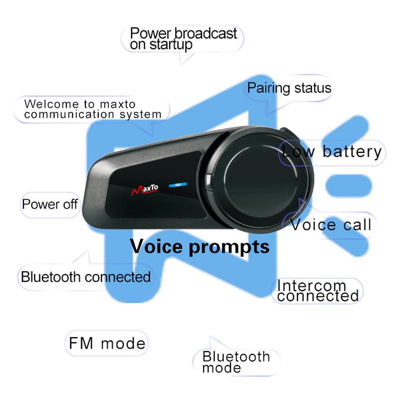 Maxto M2 Motorcycle Helmet Bluetooth Headset Intercom 6 Riders 1000M FM MP3 Helmet Casco Interphones Waterproof IP67 BT5.0