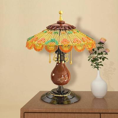 Non-Toxic Table Lamp Model Mini Building Blocks Vintage Classic Light Decoration Assemble Gift Educational Toys Exercise Brain Bricks