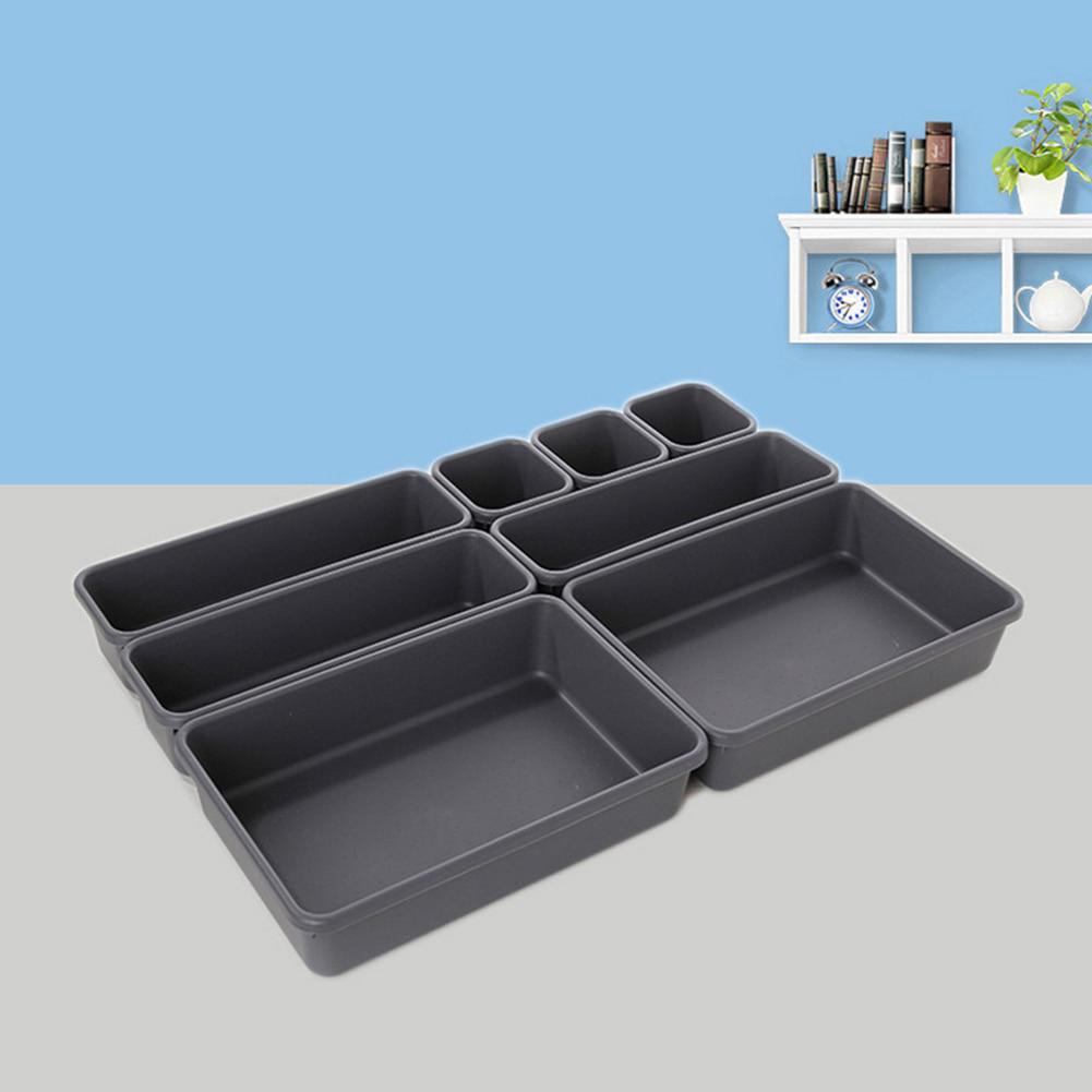 8pcs/set Home Drawer Organizer Box Trays Storage Box Office Storage Kitchen Bathroom Closet Jewelry Makeup Desk Box Organization