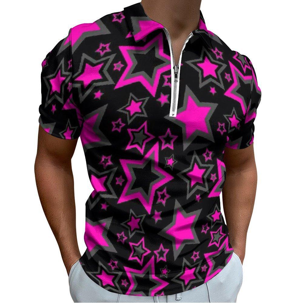 Modern Short Sleeve Striped Polo Shirt, Casual & Versatile for Daily Wear