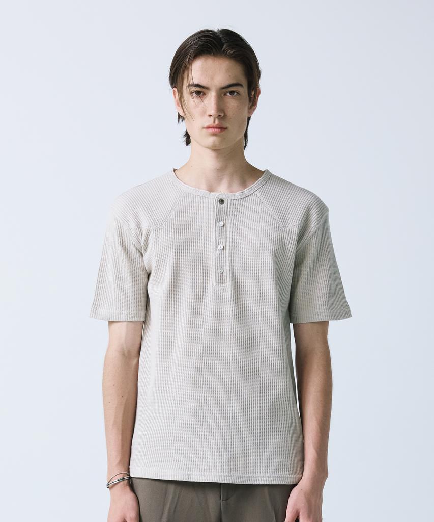 SSY Western York Waffle Henley Neck Half Sleeve Slate