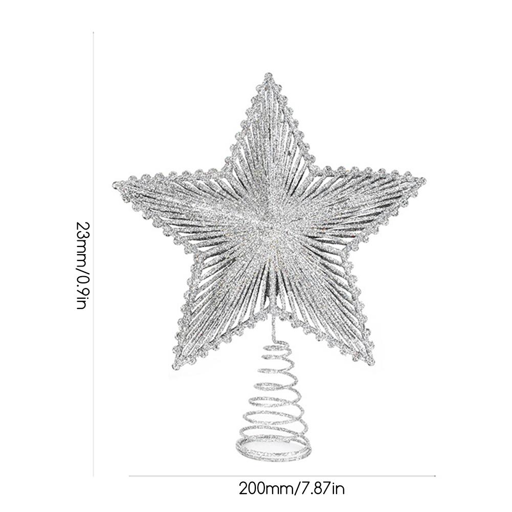 Glitter Xmas Tree Topper Star Decoration Five-Pointed Star Festive Ambiances Personalized Christmas Party Decor Display