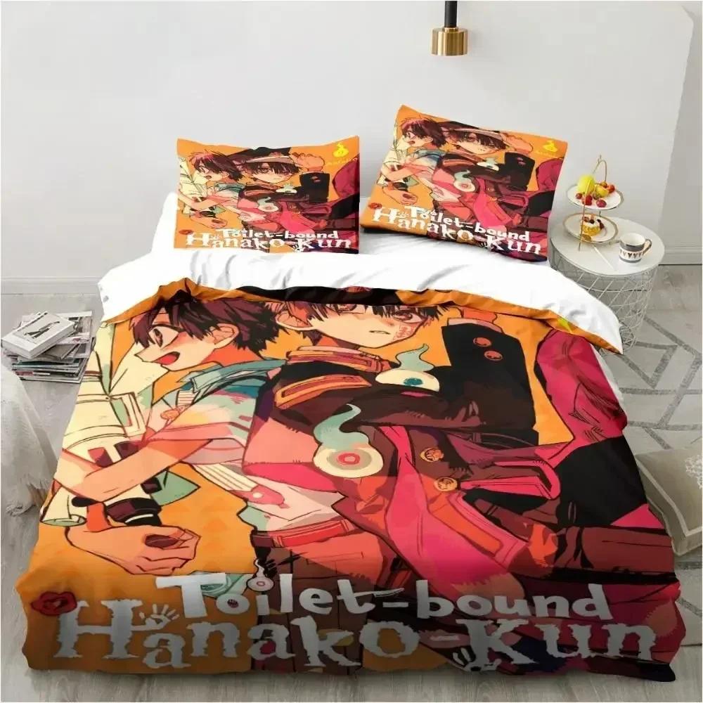 Modisches Anime Toilet-Bound Hanako-Kun 3D-Druck Bettwäscheset Bettbezüge Kissenbezüge Steppdecke Bettwäscheset Bettwäsche Bettwäsche