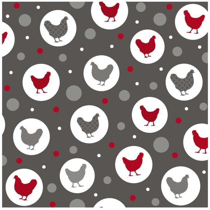 Nappe - Pou - Toile cirée - Largeur 140 cm - Longueur personnalisable - Gris