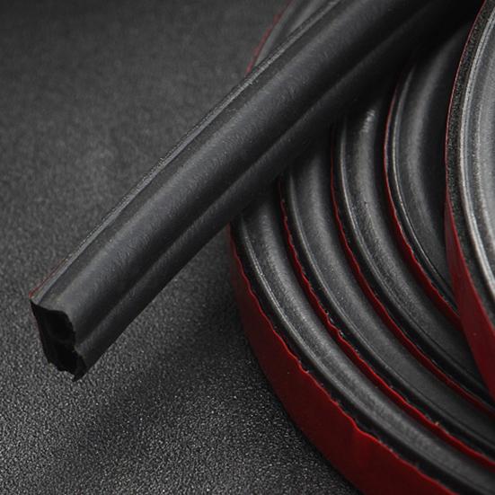 1 Roll Car Door Sealing Strip Noise Reduction Windproof Water-Resistant Self Adhesive Strong Stickiness Easy To Install Auto Door Rubber Seal Strip