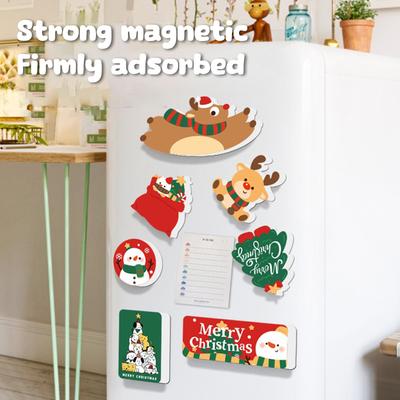1Set Mixed Christmas Fridge Magnet Diy Decoration Santa Claus Snowman Christmas Tree Fridge Magnets Kitchen Accessories Gift