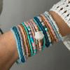 17Pcs Boho Shell-Inspired Beaded Bracelet Set for Women Pastel Color Layered Wrist Jewelry Summer Beach Vacation Accessories
