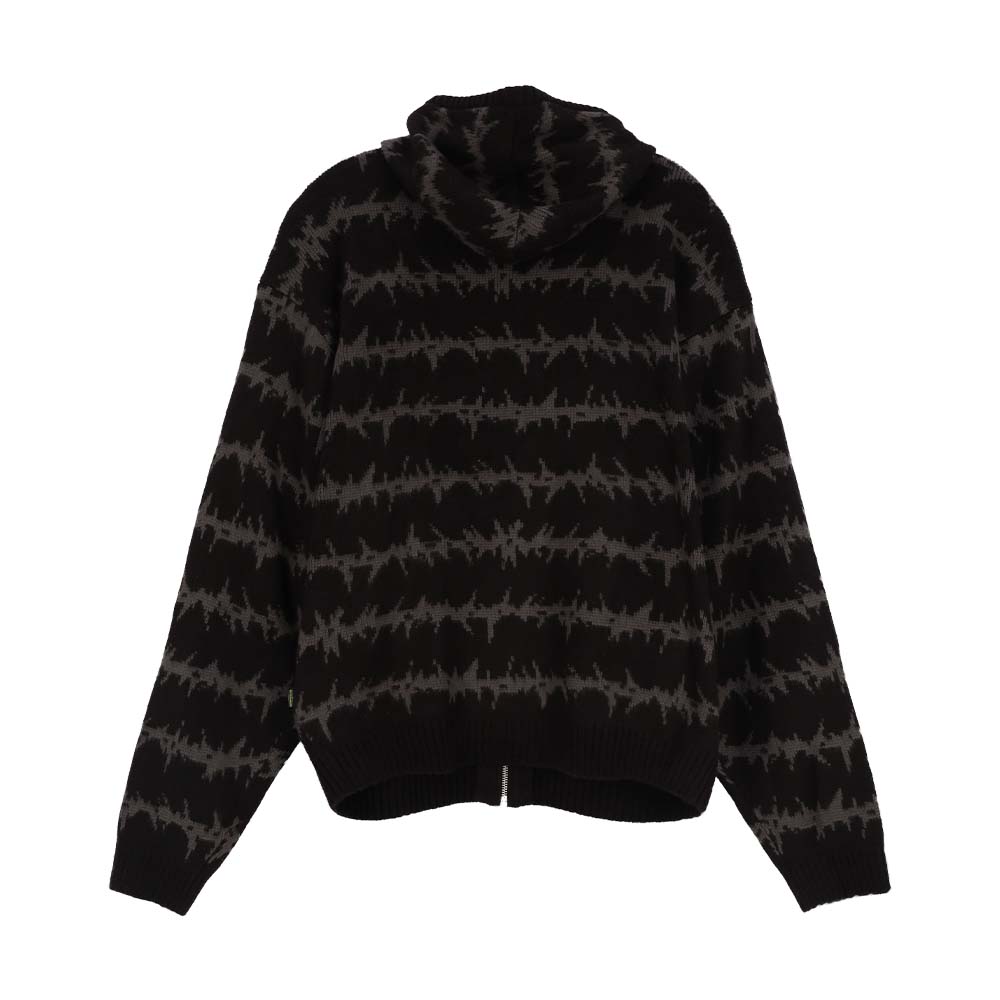 AFTERMATH Mohair Knit Zip Hoodie Black