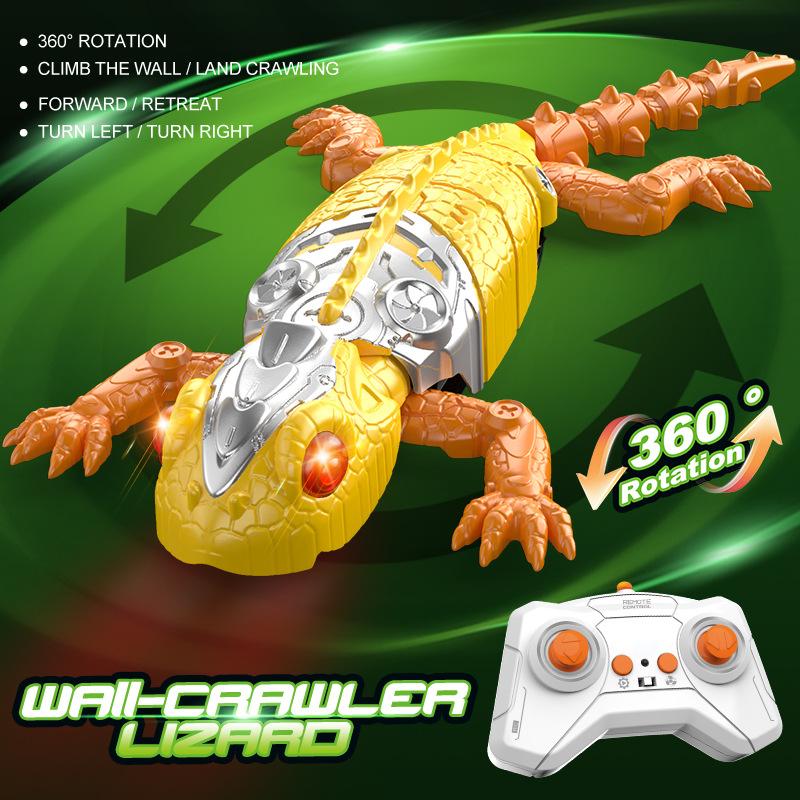 Wall Climbing Lizard Rechargeable Remote Control Gecko & Spider Robot Dual Mode Floor & Wall Driving Prank Toys Birthday Gifts