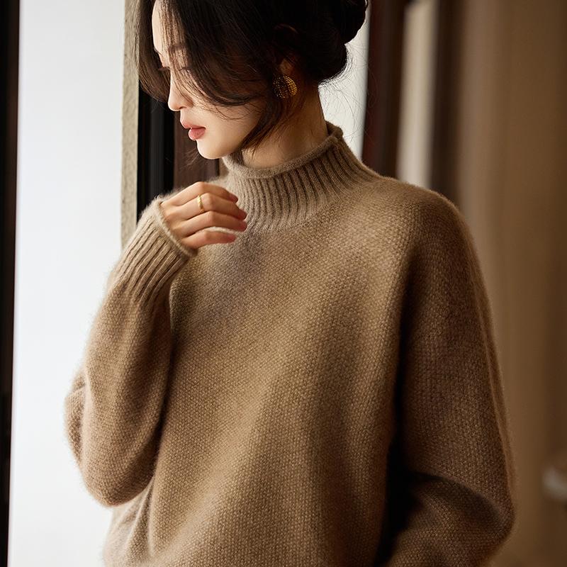 Women's Cashmere Sweater Qinghe Cashmere 30% Cashmere 70% Wool Autumn and Winter Pullover Warm and Fashionable